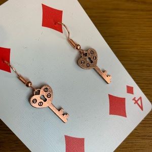 Small Rose Gold Key Earrings